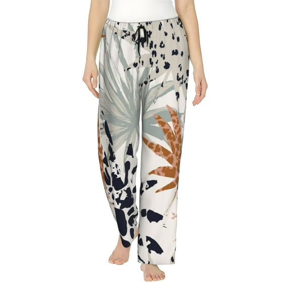 Kll Womens Tropical Leaves Print Pajama Pants Soft Pajama Bottoms For Women Cozy Lounge Pants