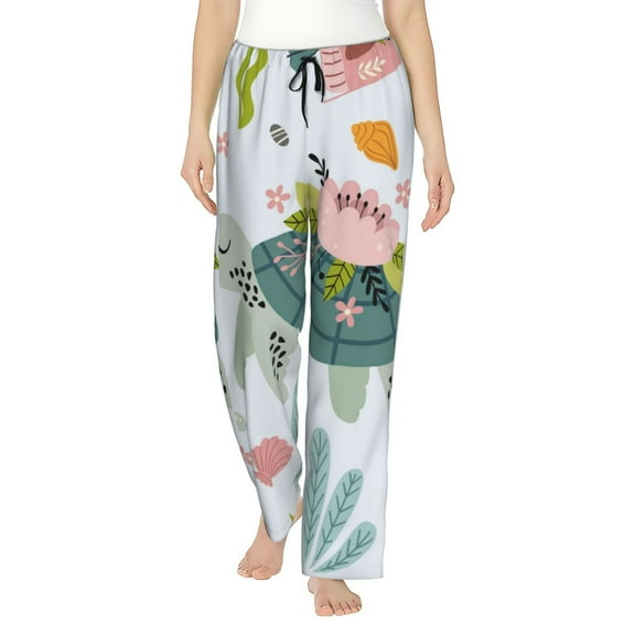 Kll Womens Turtle And Sea Life Print Pajama Pants Soft Pajama Bottoms For Women Cozy Lounge Pants