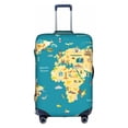 thumbnail image 1 of Kll World Map With Landmarks Luggage Cover Suitcase Cover Suitcase Protector (Luggage not included)-Small, 1 of 8