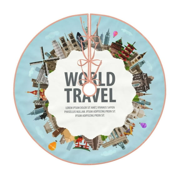Kll World Travel Christmas Tree Skirt 36",Party Decorations Farmhouse For Christmas Decorations Holiday Party