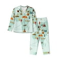 thumbnail image 1 of Kll World Travel Map Print Women'S Long Sleeve Pajamas With Pants Sleepwear Loungewear 2 Set-Small, 1 of 9
