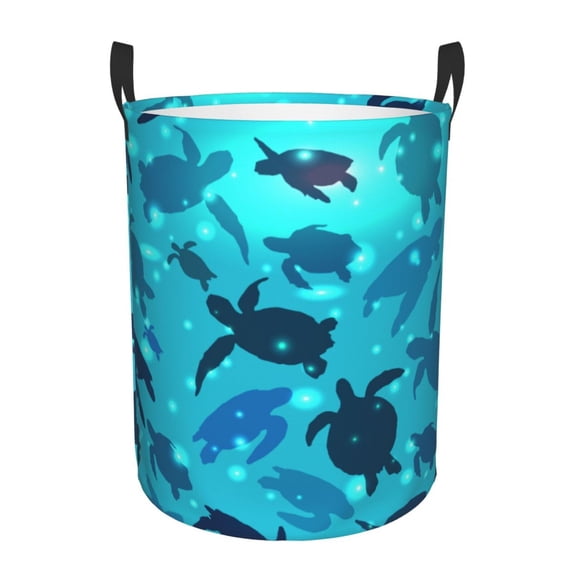 Kll World Turtle Day Waterproof Foldable Laundry Hamper Bucket With Handles For Storage Bin,Kids Room,Home Organizer (Medium)