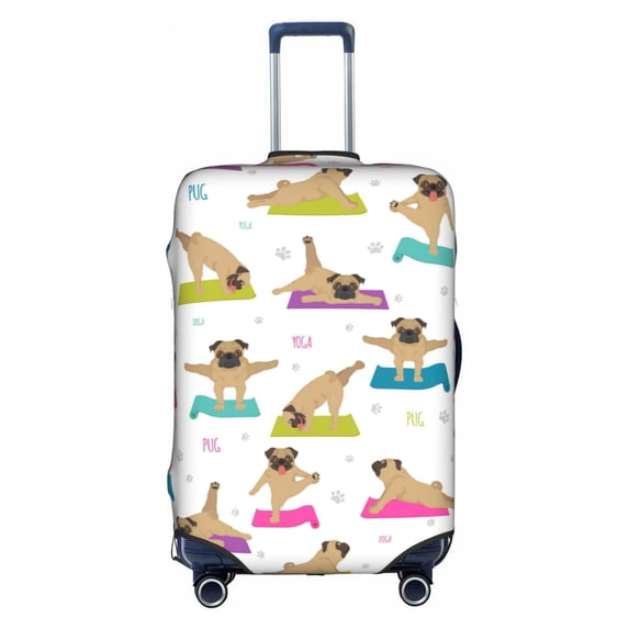 Kll Yoga Dogs Poses Luggage Cover Suitcase Cover Suitcase Protector (Luggage not included)-Large