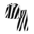 thumbnail image 1 of Kll Zebra Print Women'S Long Sleeve Pajamas With Pants Sleepwear Loungewear 2 Set-X-Large, 1 of 9