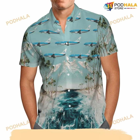Klm Royal Dutch Airlines Boeing 737-700 Hawaiian Shirt
