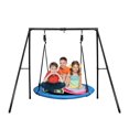 thumbnail image 1 of KloKick 440lbs Metal Swing Sets with 40" Saucer Tree Swing and Heavy Duty Swing Stand, 1 of 9