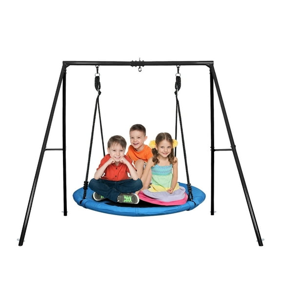 KloKick 440lbs Metal Swing Sets with 40" Saucer Tree Swing and Heavy Duty Swing Stand