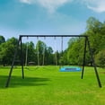 thumbnail image 1 of KloKick 600lbs Heavy Duty Swing Set – A-Frame Metal Swing Set with Platform Swing & 2 Belt Swings for Backyard (Black), 1 of 10