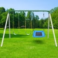 thumbnail image 1 of KloKick 600lbs Heavy Duty Swing Set – A-Frame Metal Swing Set with Platform Swing & 2 Belt Swings for Backyard, 1 of 11