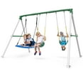 thumbnail image 1 of KloKick 600lbs Heavy Duty Swing Set – A-Frame Metal Swing Set with Platform Swing & 2 Belt Swings for Backyard, 1 of 11