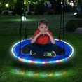 thumbnail image 1 of KloKick 700lbs 40" Saucer Tree Swing for Kids & Adults – Durable Outdoor Swing with LED Lights, 2 Tree Hanging Straps. Blue, 1 of 8