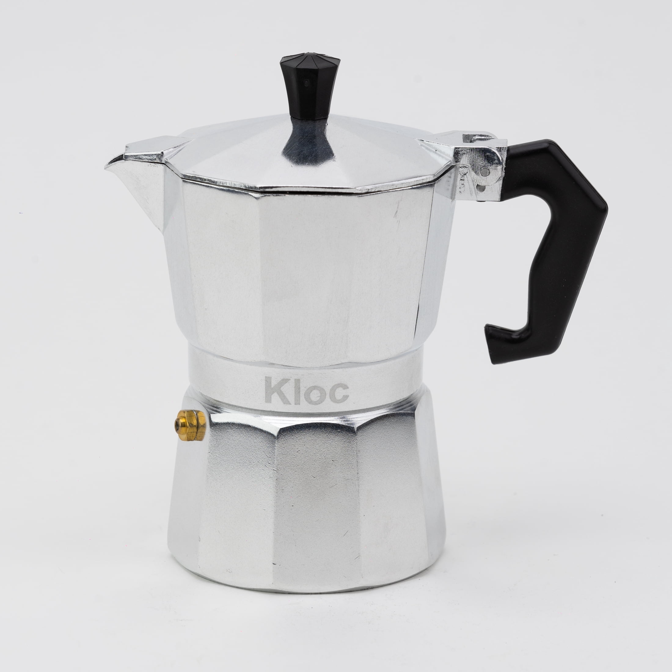 Kloc Aluminum Stove Top Espresso Coffee Maker 3Cups/In this alum cafetera KLOC it easy to make single or multiple servings of espresso-1 cup, 3 cups or 6 cups.