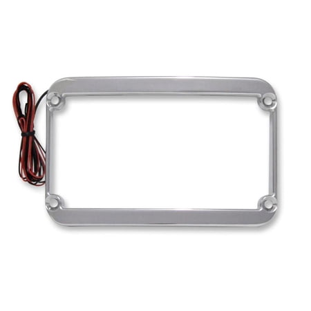 Klock Werks KWS-01-0089 License Plate Frame for 7.125in. Rear Fender - Chrome Lighted