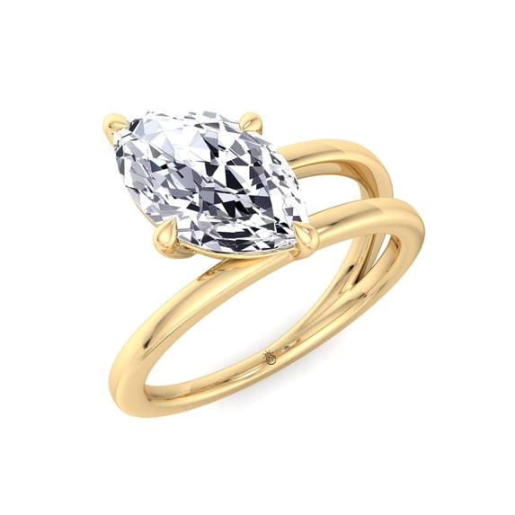 Kloe - Twist Band Solitare Moval Moissanite Lab-Diamond Engagement Ring
