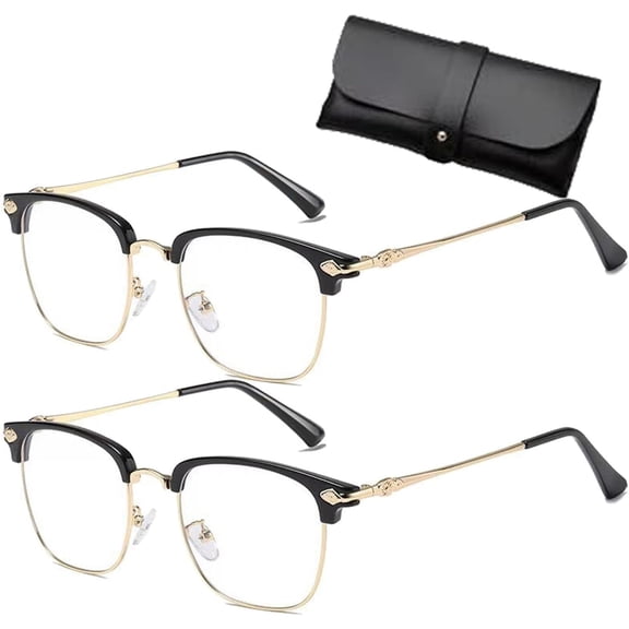 Auto Focus Glasses Self Adjusting, Blue Ease Optics Glasses, Smart Auto Focus Anti Blue Reading Glasses Half Frame Anti Blue Light Reading Glasses for Men Women Metal Frame