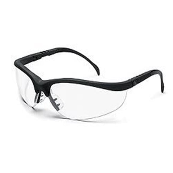 Klondike Black Frame Clear Lens Safety Spectacle