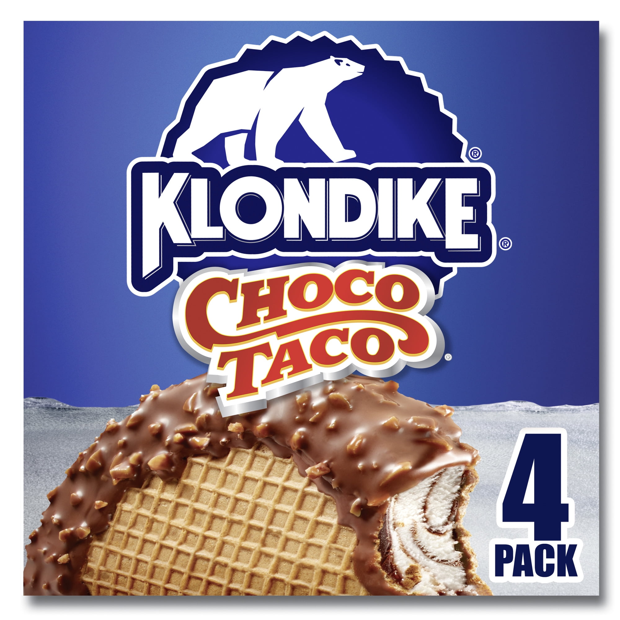 Klondike Frozen Dairy Dessert Choco Tacos Vanilla 3.5 fl oz, 4 Count