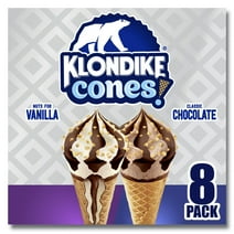 Klondike Nutty Vanilla Chocolate Frozen Dairy Dessert Cones, 3.75 fl oz, 8 Count