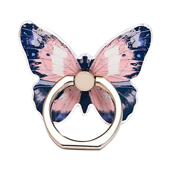 Klor 1 Pcs Butterfly Cell Phone Ring Stand Holder, Cute Butterfly Design Finger 360掳 Rotating Metal Hand Phone Stand Holder, with Adjustable Knob Loop