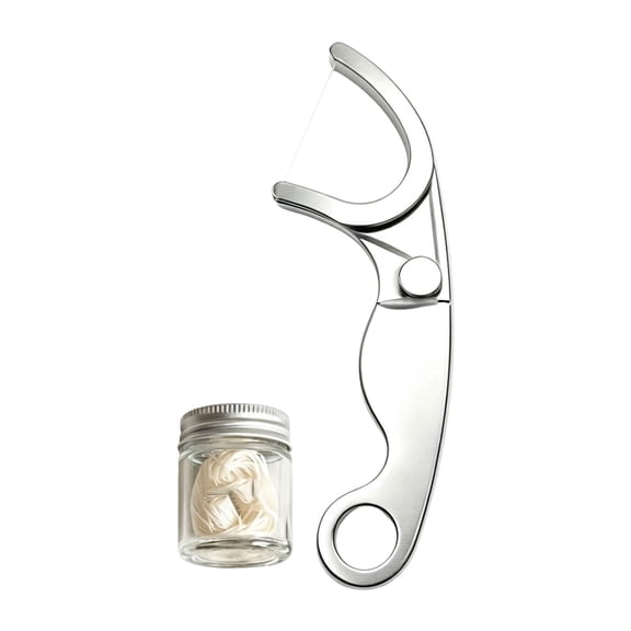 Klor Portable Toothpicks Pocket Set, Dental Floss Picks, Reusable Flosser, Travel Tooth Picker, Flossers for Adults, Stainless Steel Teeth Cleaning Kit