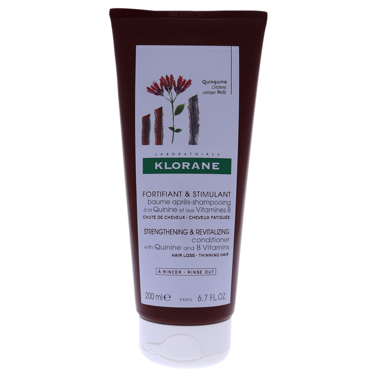 Klorane Conditioner with Quinine and B Vitamins for Thinning Hair, Support Thicker, Stronger, Healthier Hair, Men & Women, 6.7 Fl Oz