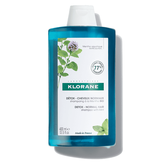 Klorane - Detox Shampoo with Aquatic Mint for Dull Hair - Purifies, Protects & Invigorates Hair - Visibly Increases Shine, 13.5 Fl Oz