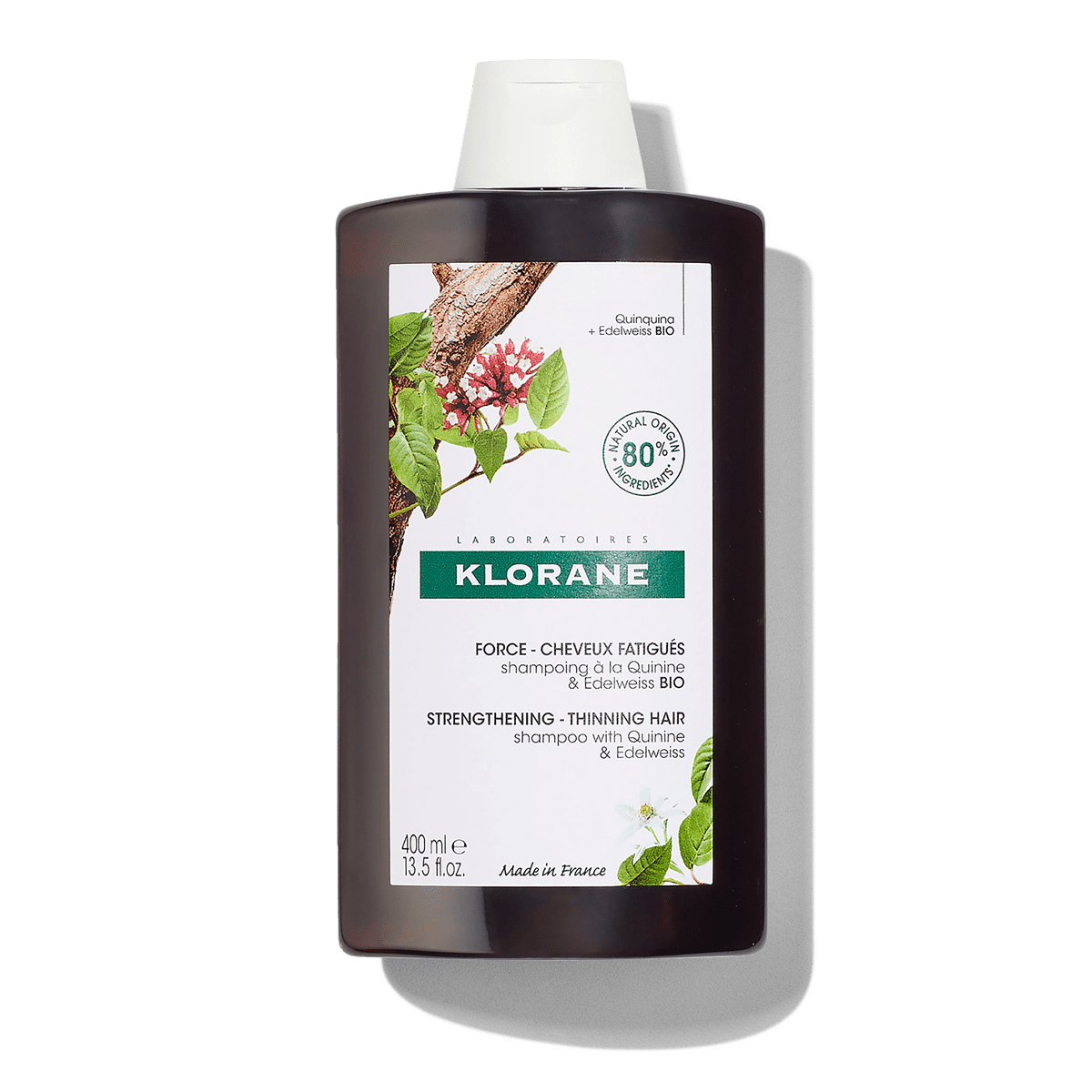 Klorane Strengthening with Quinine &Organic Edelweiss -Thinning hair Shampoo 400 ml
