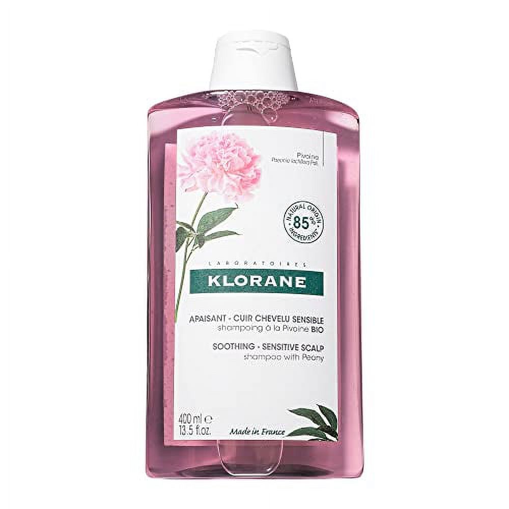 Klorane Shampoo with Peony, Soothing Relief for Dry Itchy Flaky Sensitive Scalp, pH Balanced