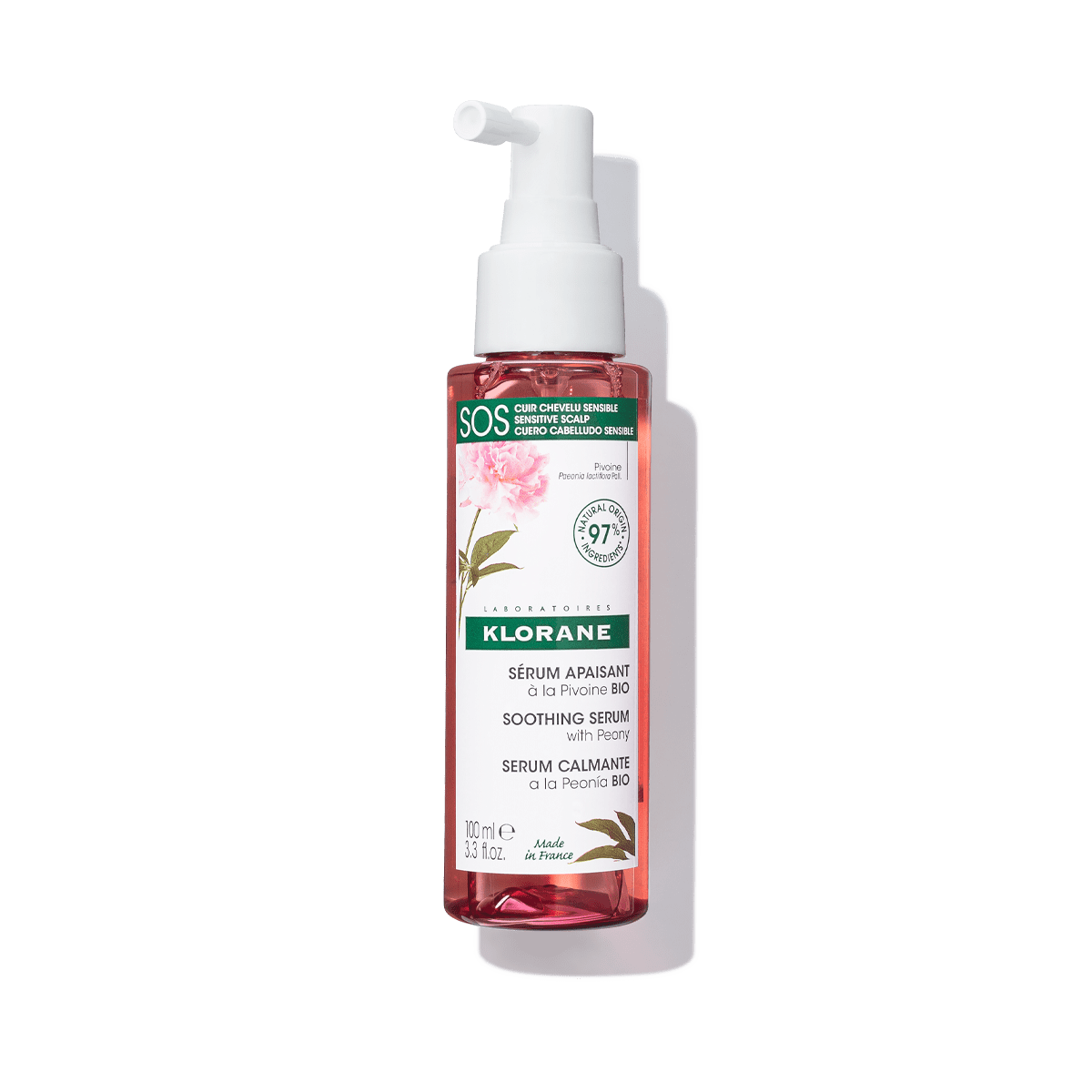 Klorane Soothing Scalp Serum with Peony, For Sensitive Scalp Looking for Relief & Comfort, 3.4 Fl Oz