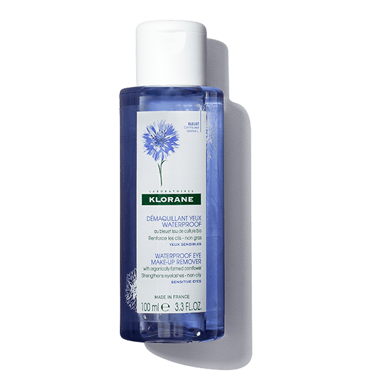 Klorane - Waterproof Eye Makeup Remover With Organically Farmed Cornflower - Sensitive Skin Approved -Fragrance Free & Paraben-Free - Vegan - 3.4 Fl Oz