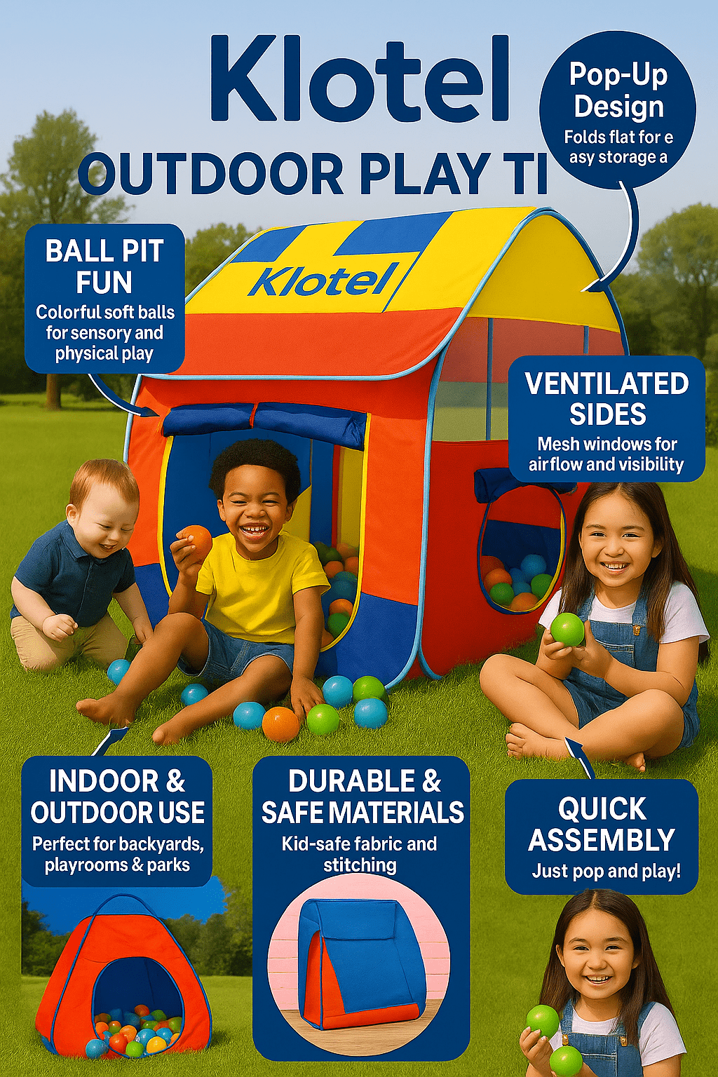 Curated visual reference: Visual Reference: Klote Indoor And Outdoor Play Tent Where Adventure Meets Color