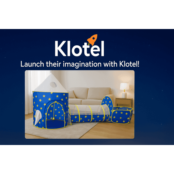 Klotel Play Tent with Tunnel Portable Space Theme