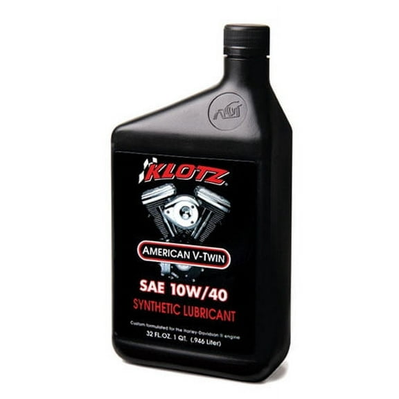 Klotz American V-Twin Synthetic Motorcycle Oil Lubricant 10W-40 for Harley-Davidson Air-Cooled Engine  Wear Protection & Antioxidant | KH-1040, 1 Quart