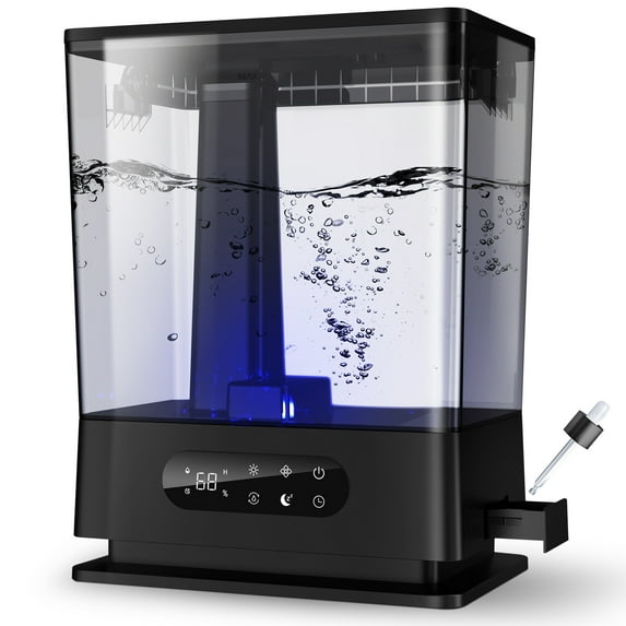 Kloudi 6.5l Large Humidifier for Bedroom, Easy to Clean,Black