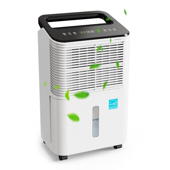 Kloudic 12 Pint Dehumidifier, 85 OZ Water Tank Dehumidifiers for Home,For Basements,Bathroom,Large room,up to 2000 Sq.ft,Auto-defrost,Smart Humidity Control,Drain Hose,White