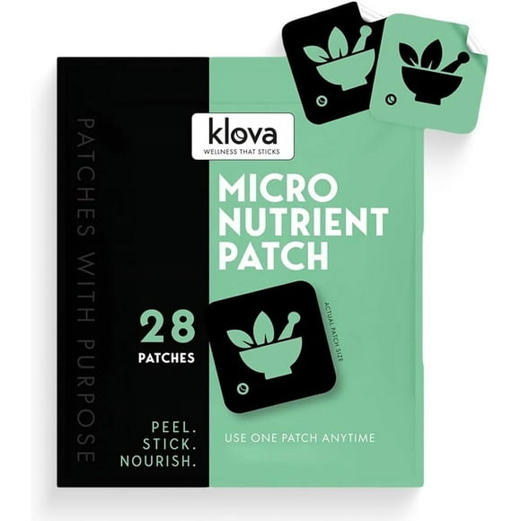 Klova Energy & Relaxation Micronutrient Patch with Ashwagandha, 28 Count – Easy Apply, Time-Release