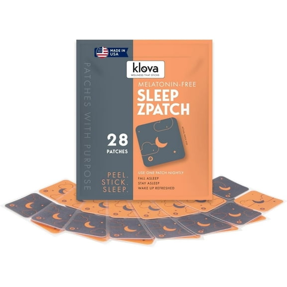 Klova Melatonin-Free Sleep Patches, Natural Ingredients, 28 Count  Fast Sleep & Clear Mornings