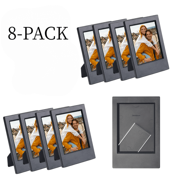 Klsdynlned 8-Pack 2x3 Picture Frame, Mini Photo Frame for Instax Mini, Small Desktop Display, Black