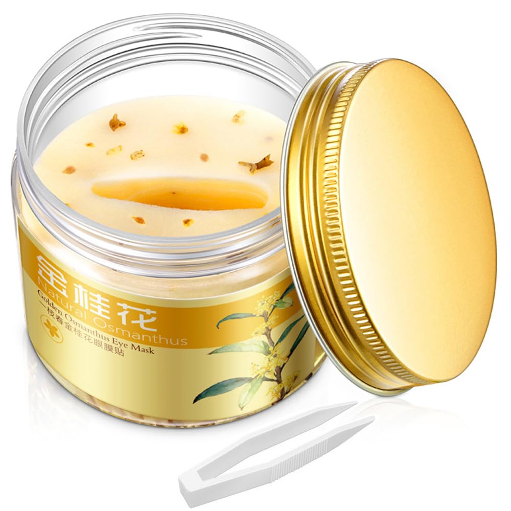 KlsyChry Golden Osmanthus Eye Mask, 24K Gold Eye Patch, 80Pcs/Box