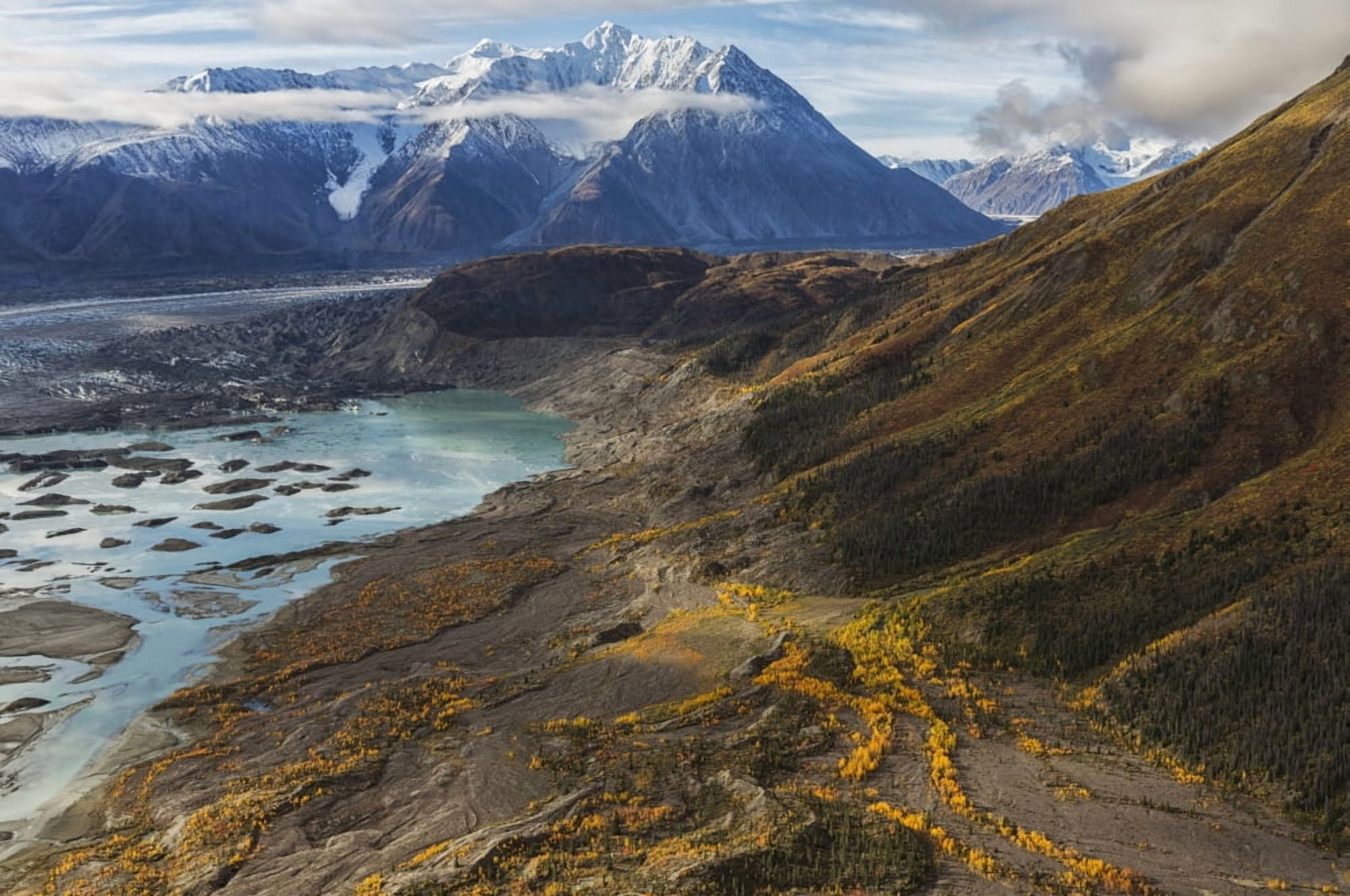Kluane National Park and Reserve with Kaskawalsh Glacier and Mount Maxwell Yukon Canada Canvas Art - Robert Postma Design Pics (38 x 24)