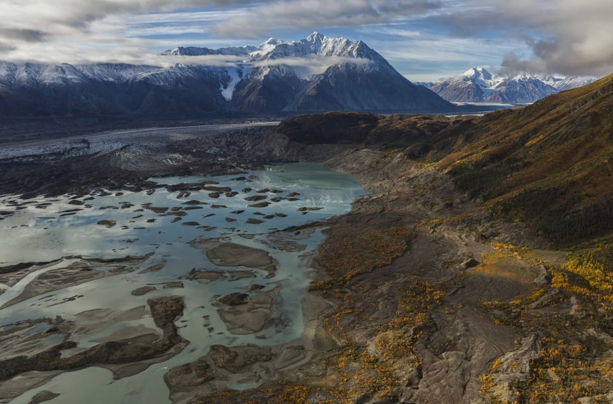 Kluane National Park and Reserve with Kaskawalsh Glacier and Mount Maxwell Yukon Canada Canvas Art - Robert Postma Design Pics (38 x 24)