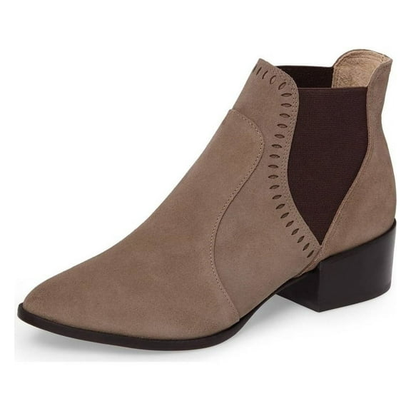 Klub Nico Zafira Chelsea Bootie Gore Side Stacked Heel Oxford Chelsea Ankle Boot (Taupe, 5)