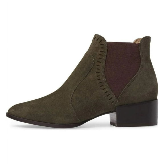 Klub Nico Zafira Forest Green Gore Side Oxford Block Heel Chelsea Ankle Boots (Forest, 8)