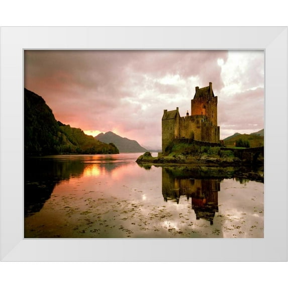 Klug, Alan 18x15 White Modern Wood Framed Museum Art Print Titled - Eilean Donan, Scotland