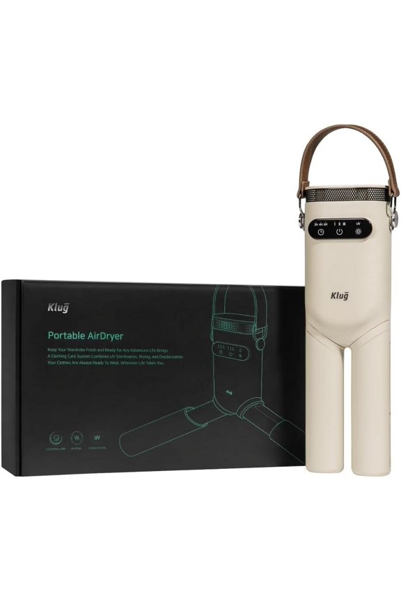 Klug Portable Dryer, 2-in-1 Clothes & Shoe Dryer, for Boot, Sneakers, Work Boots, Swimwear, Winter Wear, Silent, Extendable, Auto Timer, Dries Shoes in 30 Minutes