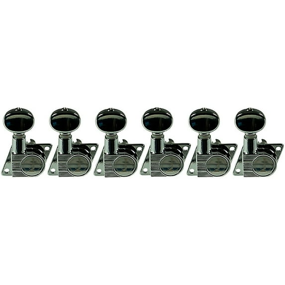 Kluson 6-In-Line Non-Locking Revolution Series F-Mount Tuning Machines With Staggered Posts Chrome
