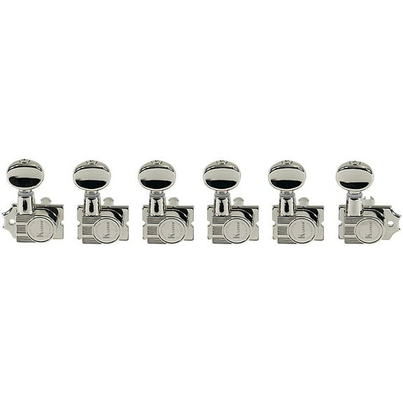 Kluson 6-In-Line Revolution Series H-Mount Tuning Machines With Staggered Posts - Nickel