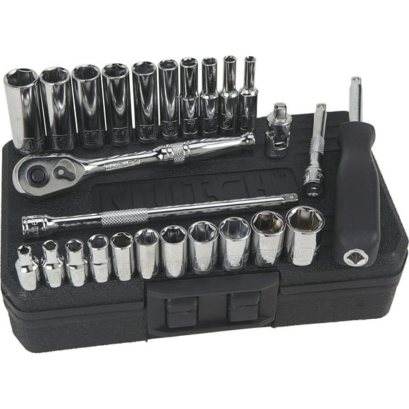 Klutch 1/4in.-Drive Socket Set, 26-Pc., Metric
