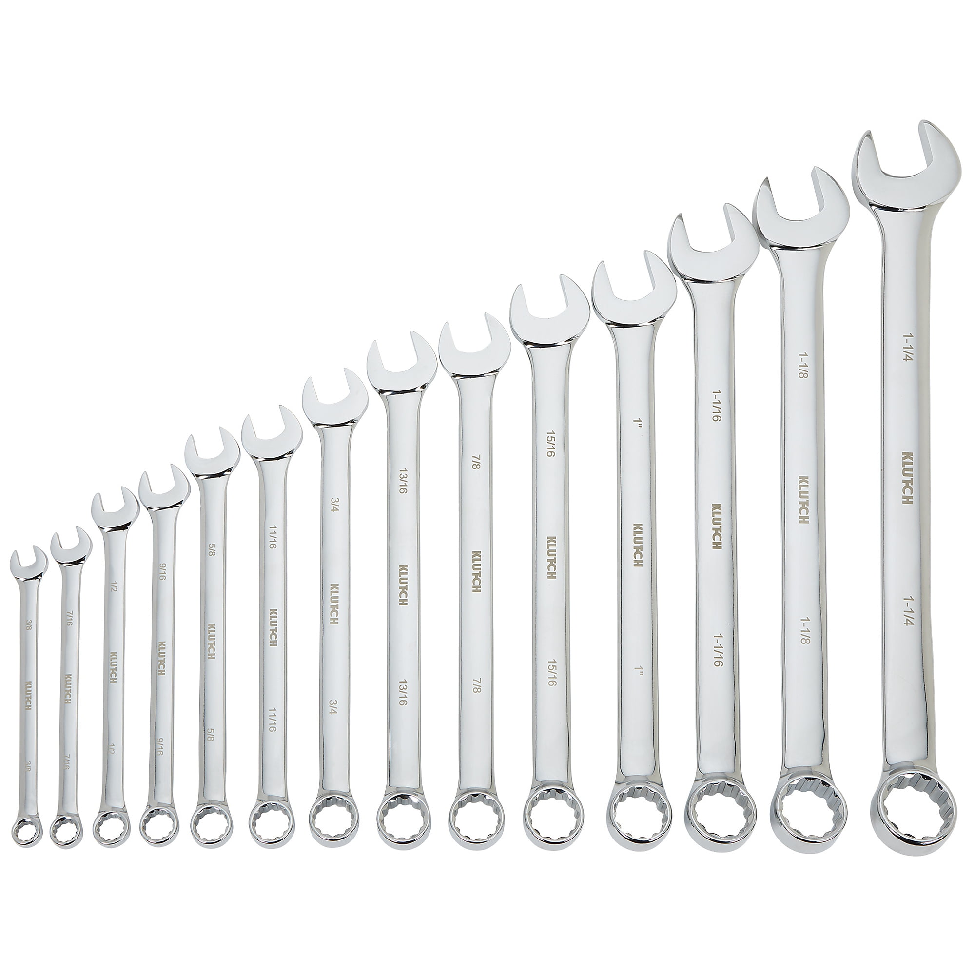 Klutch 14-Pc. Extra-Long SAE Combination Wrench Set, Model# 34691 A