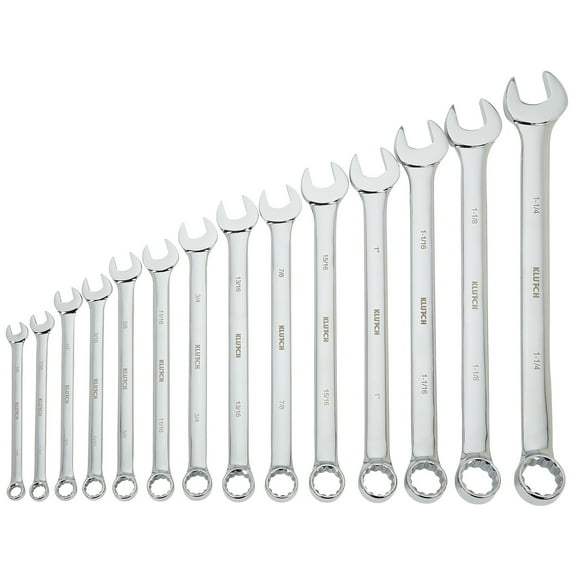 Klutch 14-Pc. Extra-Long SAE Combination Wrench Set, Model# 34691 A